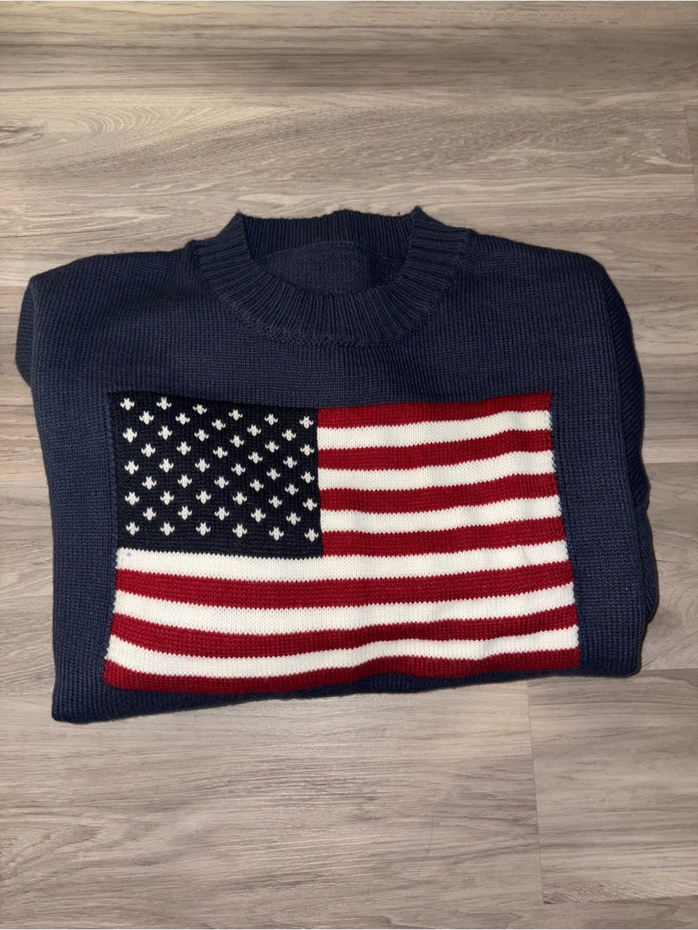 Navy American flag sweater